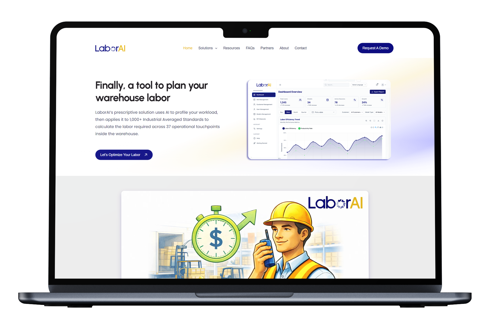LaborAI Warehouse Planning Platform Redesigned for Clarity, Usability, and Conversions