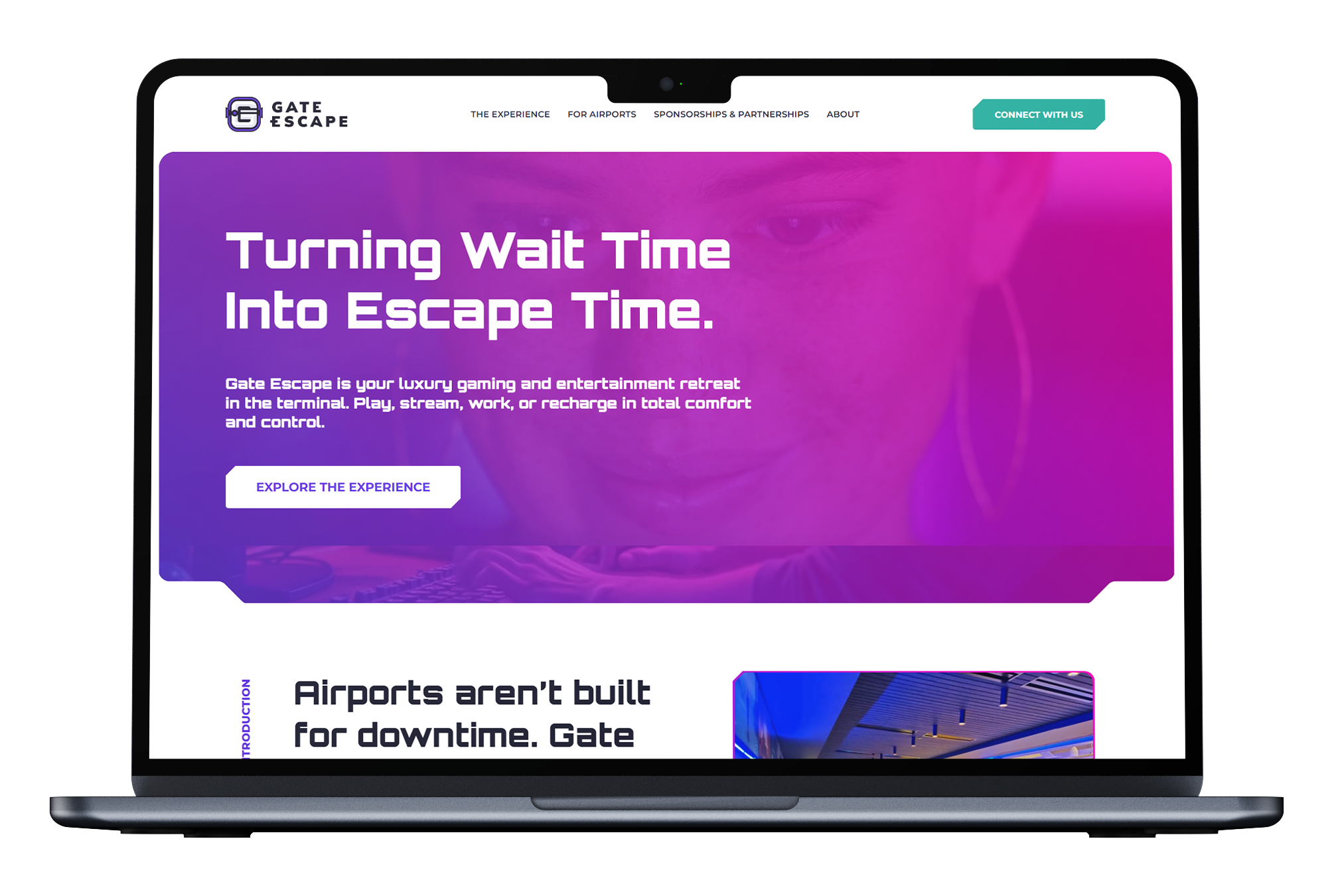 Gate Escape Premium Airport Experience Website Designed for Immersion and Conversion