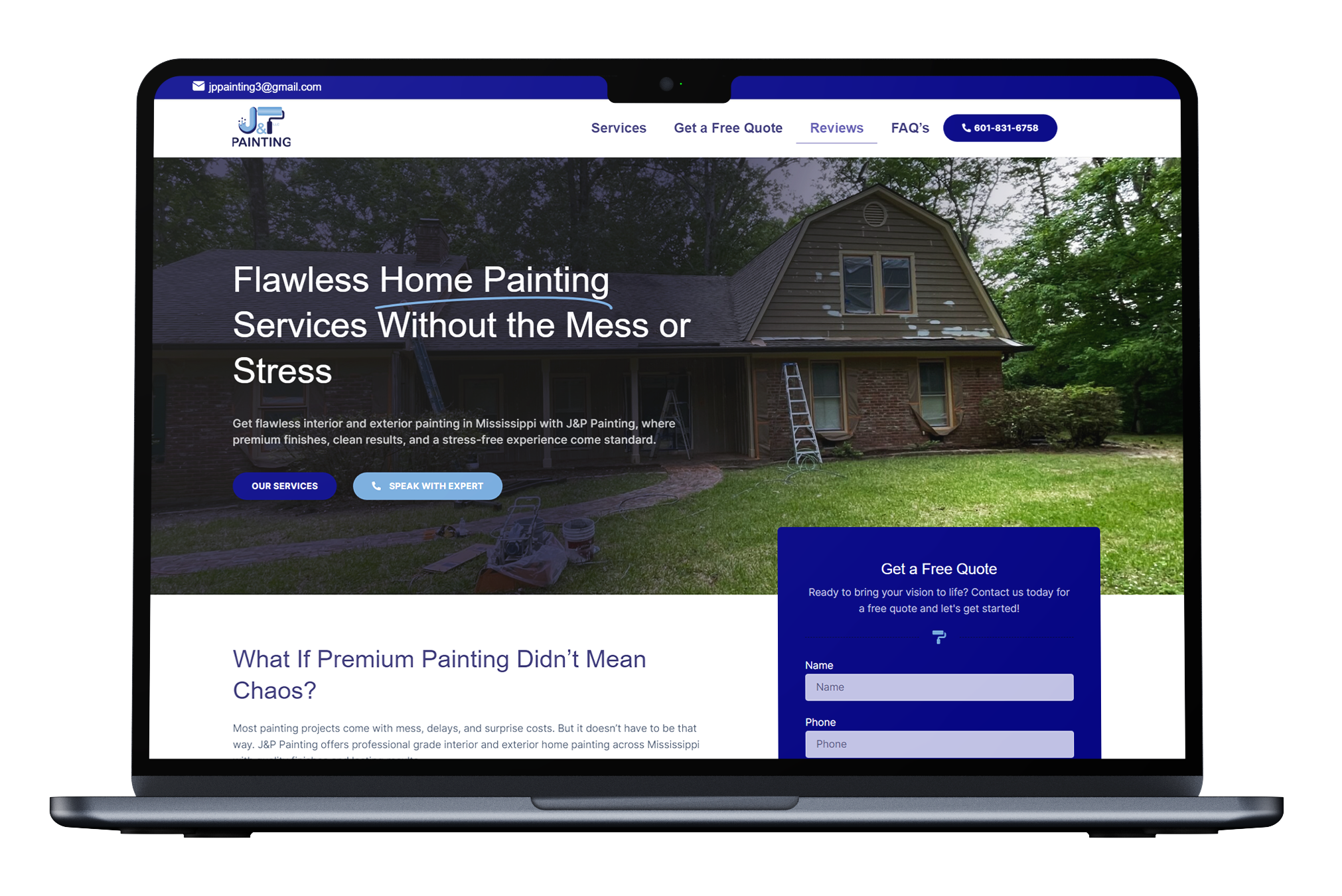 J & P Painting Website Built from the Ground Up to Drive Local Leads and Bookings
